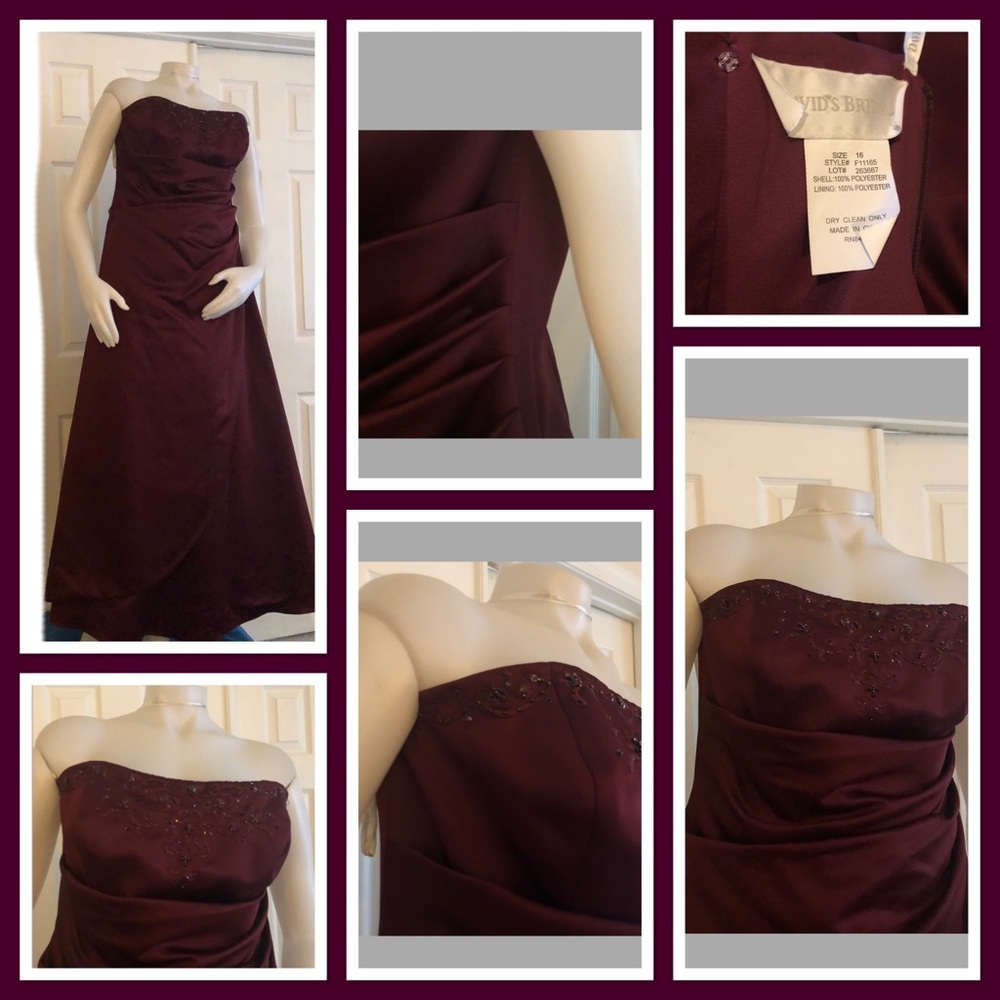 David’s Bridal Dress Wine 16 F11165